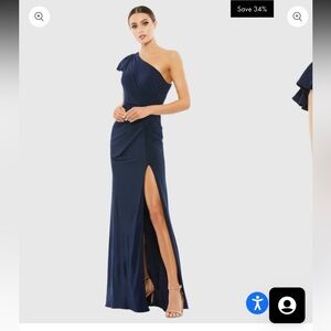 NWT MAC DUGGAL RUFFLED ONE SHOULDER DRAPED GOWN SIZE 4 B2231